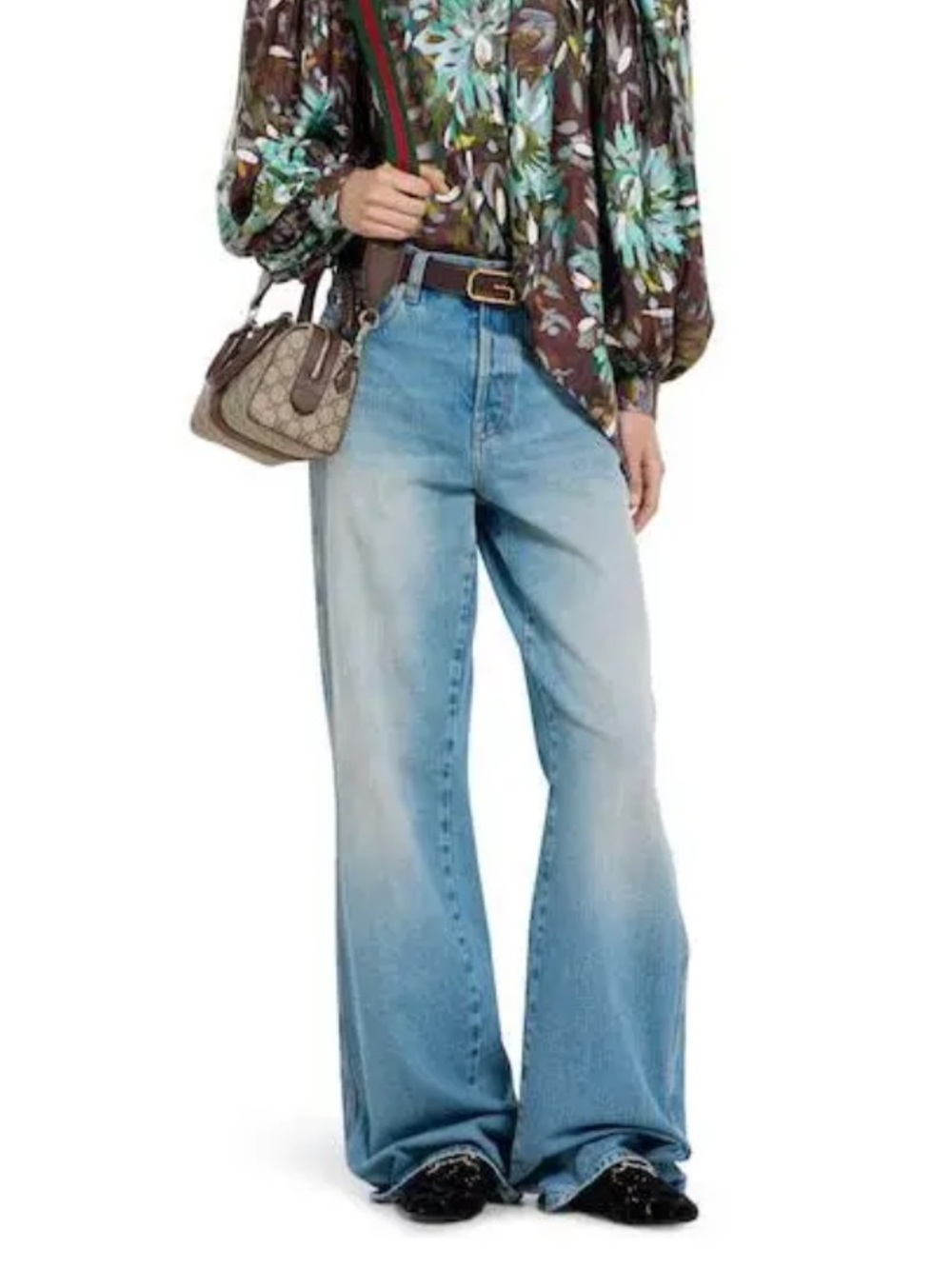 Gucci Light Blue Wide-Leg Jeans
